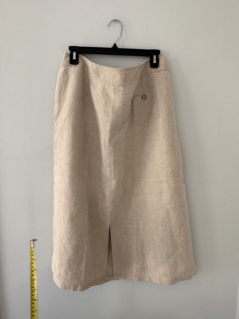 F.L. MALIK Womens Midi Skirt Size 12 Classic Lagenlook A Line Back Zipper USA